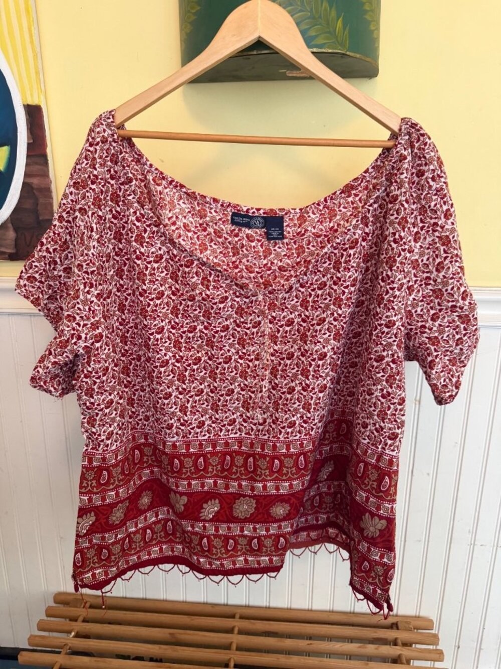 Venezia Jeans Vintage Lane Bryant Boho Red Top 26/28 vintage y2k boho